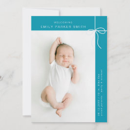 Bogen en lijnen schattig portret enkele fotokaart aankondiging