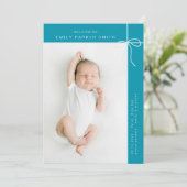 Bogen en lijnen schattig portret enkele fotokaart aankondiging (Staand voorkant)