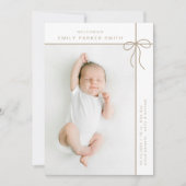 Bogen en lijnen schattig portret enkele fotokaart aankondiging (Voorkant)