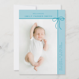 Bogen en lijnen schattig portret enkele fotokaart aankondiging