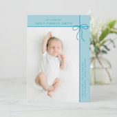 Bogen en lijnen schattig portret enkele fotokaart aankondiging (Staand voorkant)