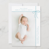 Bogen en lijnen schattig portret enkele fotokaart aankondiging (Voorkant)