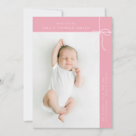 Bogen en lijnen schattig portret enkele fotokaart aankondiging
