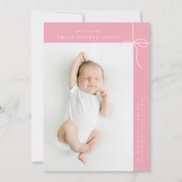 Bogen en lijnen schattig portret enkele fotokaart aankondiging