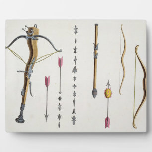 Bogen en pijlen uit de 14e tot 15e eeuw, bord fotoplaat