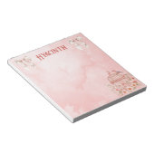 Bogen en Vogels Roze Coquette Klein Notitieblok (Schuin)