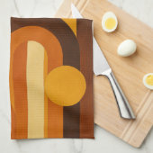 Bogen en zonnevlekken Retro MCM geometrisch ontwer Theedoek (Quarter Fold)