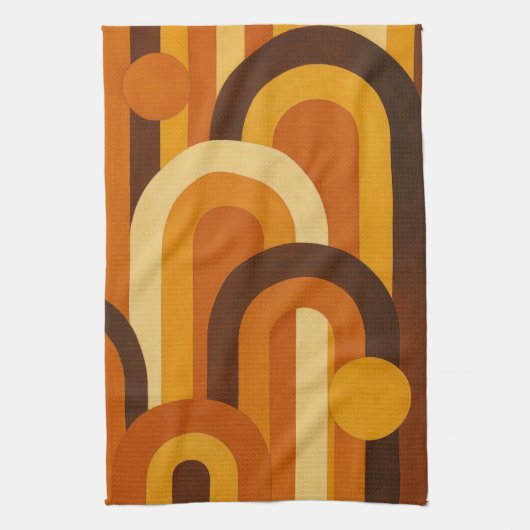 Bogen en zonnevlekken Retro MCM geometrisch ontwer Theedoek (Verticaal)
