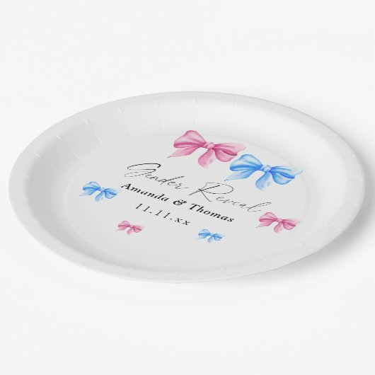 Bogen Geslacht onthullen. Meisje of Jongen Papieren Bordje (Gekanteld)