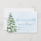 Bogen Kerst Hoeveel Sneeuwballen Baby Shower Spel Kaart (Voorkant)