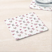 Bogen, Konijntjes en Bloemen Kartonnen Onderzetters (Schuin)