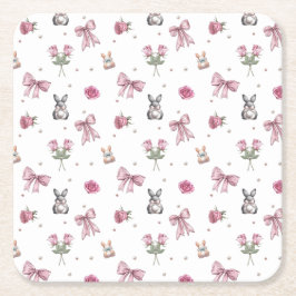 Bogen, Konijntjes en Bloemen Kartonnen Onderzetters