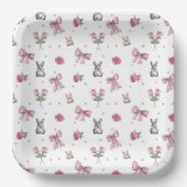 Bogen, Konijntjes en Bloemen Papieren Bordje (Voorkant)