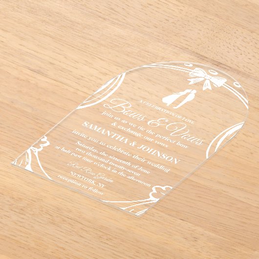  Bogen & Lint Boog Wedding Acryl Uitnodigingen (Laagn)