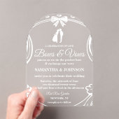  Bogen & Lint Boog Wedding Acryl Uitnodigingen (Insitu (Draagbaar))