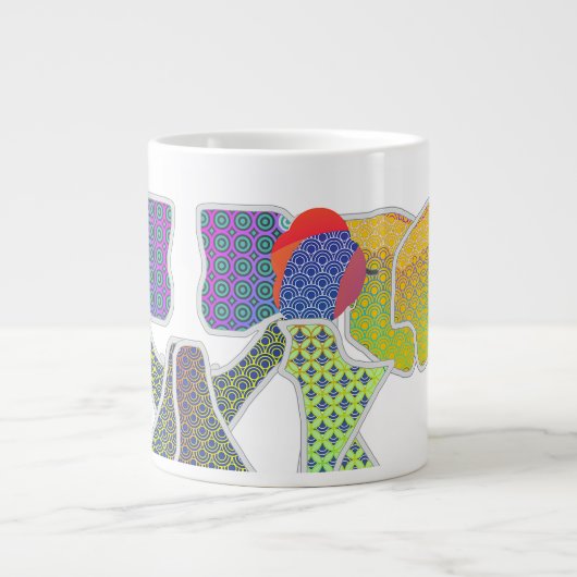 Bogen met patronen grote koffiekop (Voorkant)