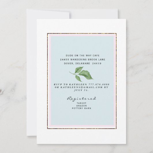 Bogen naar Bros Baby Sprinkle Uitnodiging (Achterkant)