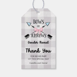Bogen of pijlen Baby shower onthullen Hartelijk da Cadeaulabel