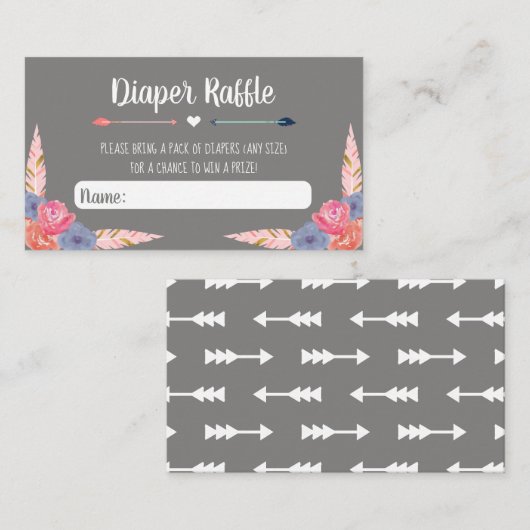 Bogen of pijlen Luier Raffle invoegen Geslacht ont Informatiekaartje (Voorkant / Achterkant)