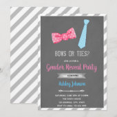 Bogen of stropdassen onthullen genderuitnodiging kaart (Voorkant / Achterkant)