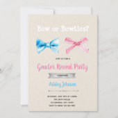 Bogen of vlinderdas woord uitnodigen kaart (Voorkant)