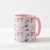 Bogen, Rozen & Aardbeien Coquettepatroon Mok (Voorkant rechts)