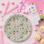 Bogen, Rozen & Aardbeien Coquettepatroon Papieren Bordje (Feest)