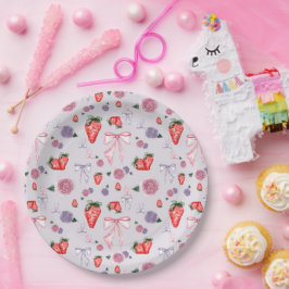 Bogen, Rozen & Aardbeien Coquettepatroon Papieren Bordje