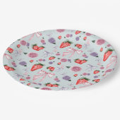 Bogen, Rozen & Aardbeien Coquettepatroon Papieren Bordje (Gekanteld)
