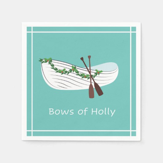 Bogen van Holly Nautical Holiday Napkin Seafoam Servet (Voorkant)