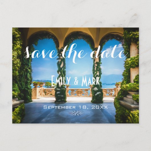 Bogen van Italië Elegant Save The Date Aankondigingskaart (Voorkant)