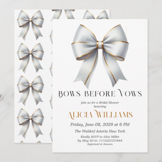 Bogen voor geloften gouden witte boog Vrijgezellen Kaart (Voorkant / Achterkant)