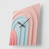 Bogen vormen achtergrond in pastelkleuren vierkante klok (Hoek)