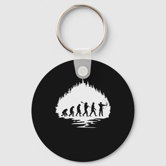 Bogenschießen Evolution Affe Mensch Bogenschütze Sleutelhanger (Voorkant)