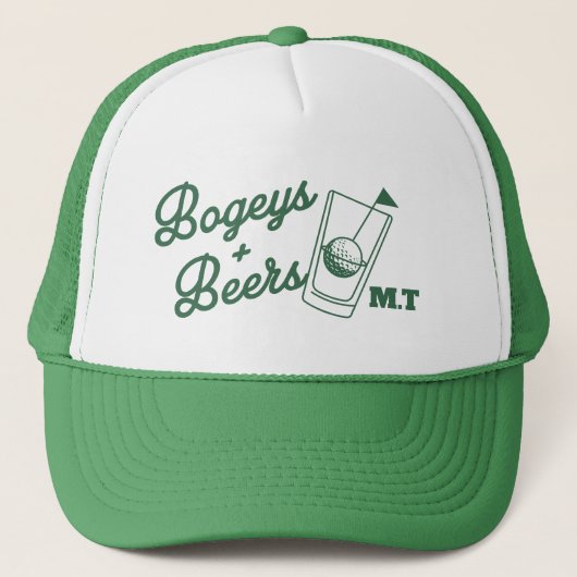 Bogeys en Beers Golf Cup Day Custom Trucker Pet (Voorkant)