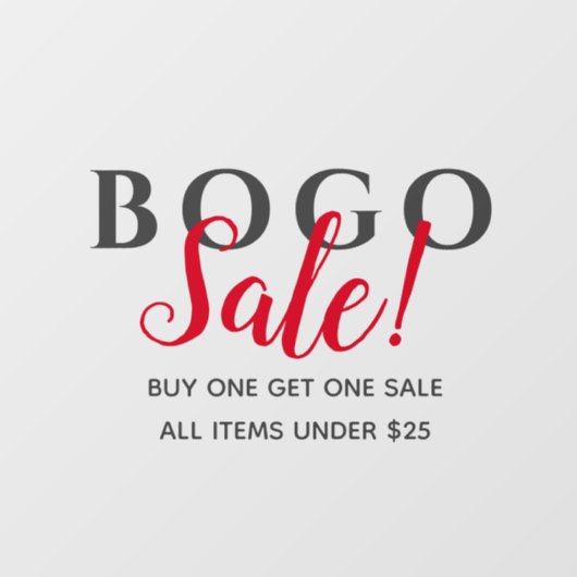 BOGO detailverkoop Raamsticker (Vel)