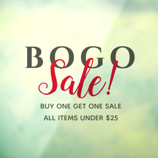 BOGO detailverkoop Raamsticker (Vel 3)