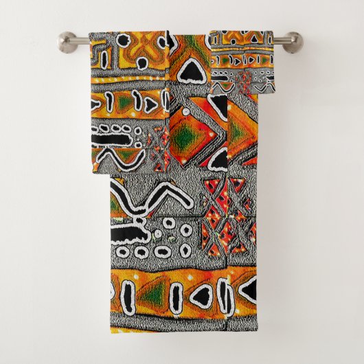 Bogolan Geometrische Bad Handdoek (Insitu)