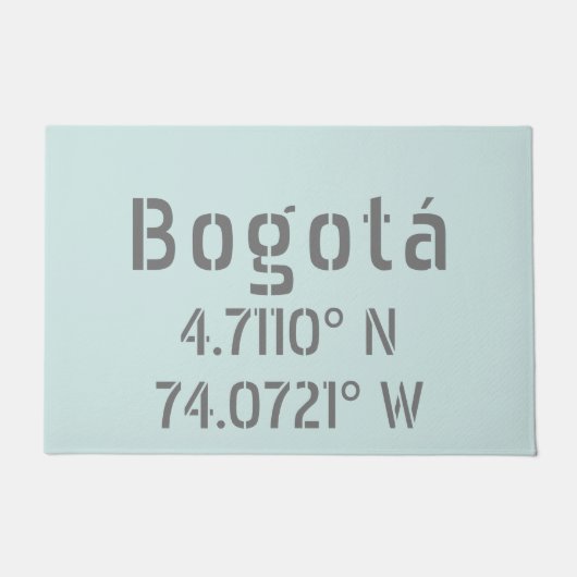 Bogotá Breedte- en Lengtegraad Coördinaten Deurmat (Voorkant)