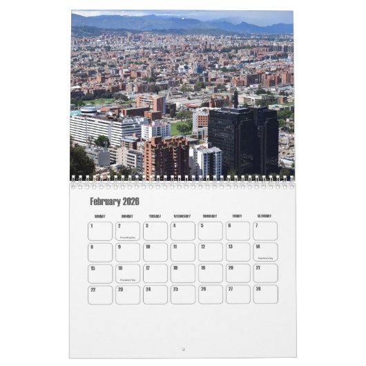 Bogotá-Colombia Calendar Kalender (Feb 2026)