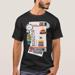 Bogotá Colombia City Skyline Silhouette Outline Sk T-shirt