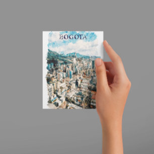Bogota Colombia CIty Uitzicht Waterverf Briefkaart
