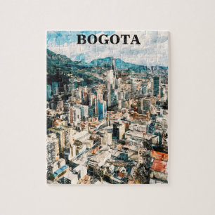 Bogota Colombia CIty Uitzicht Waterverf Legpuzzel