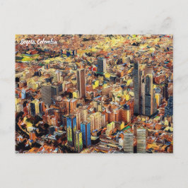Bogotá, Colombia, City View Art Briefkaart
