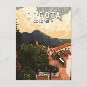 Bogota Colombia Illustratie Reizen Art Vintage Briefkaart