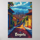 Bogota Colombia  kunst reisillustratie Poster (Voorkant)