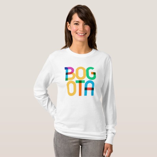 Bogota Colombia Pop Art Letters T-shirt (Voorkant volledig)