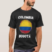 Bogota Colombia Retro  Colombiaanse Vlaggenbron T-shirt (Voorkant)
