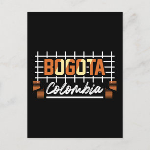 Bogota Colombia Retro Typografie Ontwerp Briefkaart