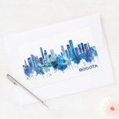 Bogota Colombia Skyline Blue Rechthoekige Sticker (Envelop)